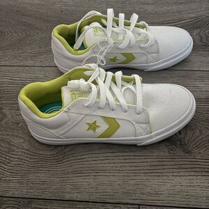 Converse White and Green Sneakers NWOT